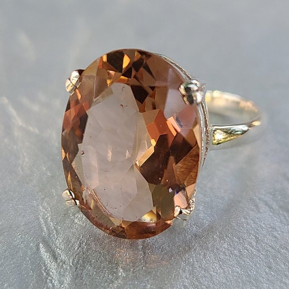 Morganite Ring Sterling Silver Size 7 - Picture 1 of 9